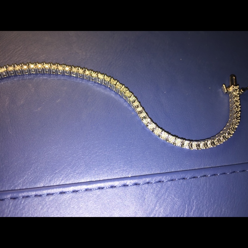 Genuine Diamond Tennis Bracelet - Picture 2 of 5